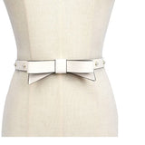 Kate Spade New York Women's  19mm Pearl Studded Bow Belt Cream