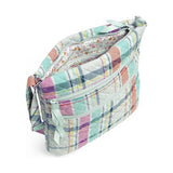 Vera Bradley Women's Cotton Triple Zip Hipster Crossbody Purse, Pastel Plaid