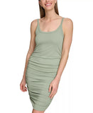 Dkny Sport Women's Jacquard Ruched Sleeveless Tank Dress Green Large