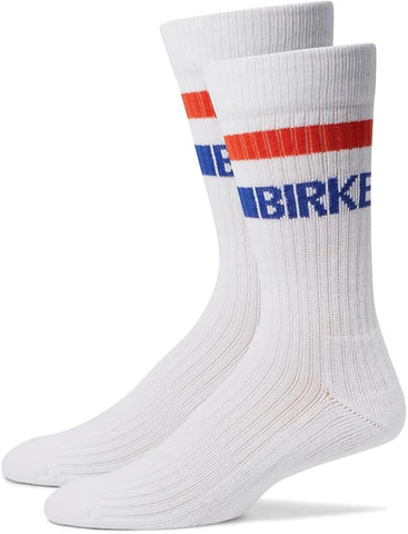 Birkenstock Unisex Cotton Crew Stripe Socks White 5-7