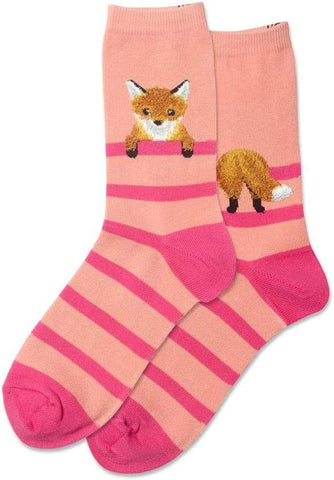 Hot sox Women's Fuzzy Fox Socks 1 Pair, Blush 4-10