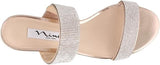 Nina Women's Georgea Rhinestones Slide Sandals Metallic 7.5 M