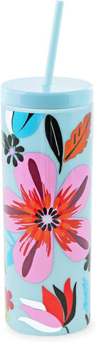 Kate Spade New York Acrylic Tumbler With Lid And Straw, 24 oz Safari Floral