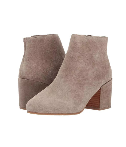 Gentle Souls Women's Blaise Ankle Bootie with Side Zip, Block Heel Suede Sage 9.5 M