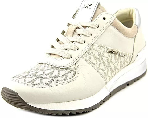 Michael Kors Women's Allie Leather Low Top Lace Up Vanilla 7.5