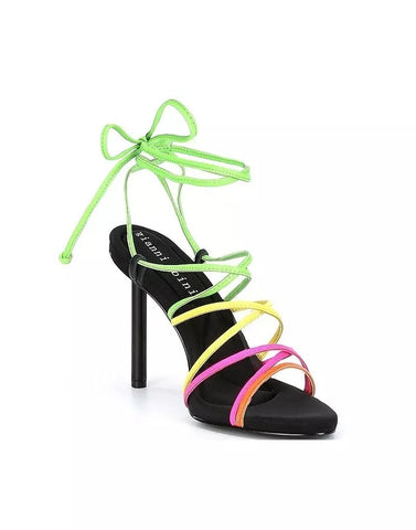 Gianni Bini Women's Suttin Multicolor Leather Wrap-Up Sandals 8 M US