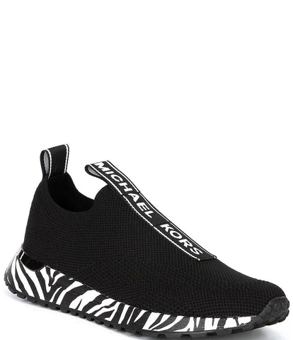 Michael Kors Women's Bodie Stretch Knit Zebra Sole Slip-Ons Black - 7M