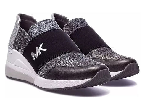 Michael Kors Women's Felix Trainer Black Anthracite 9 M