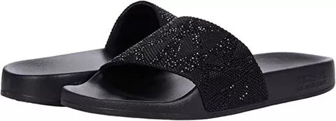Michael Kors Women's Embellished Gilmore Pool Slides Black 10M