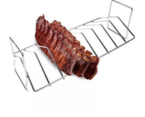 CHARAPID Dual-use BBQ Rib, Larger Roast Rack Stainless Steel