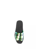 DKNY Women's Isha Gasoline Vinyl Logo Flat Slide Sandals Multi 6M US