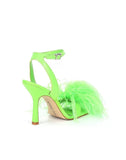 Gianni Bini Women's Neela Feather Square Toe Dress Sandals Jolly Apple