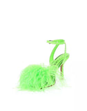 Gianni Bini Women's Neela Feather Square Toe Dress Sandals Jolly Apple